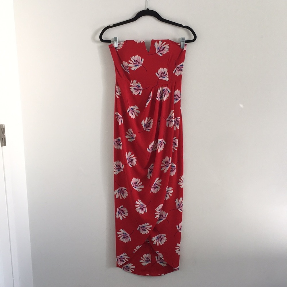 Express Red Floral High Low Dress